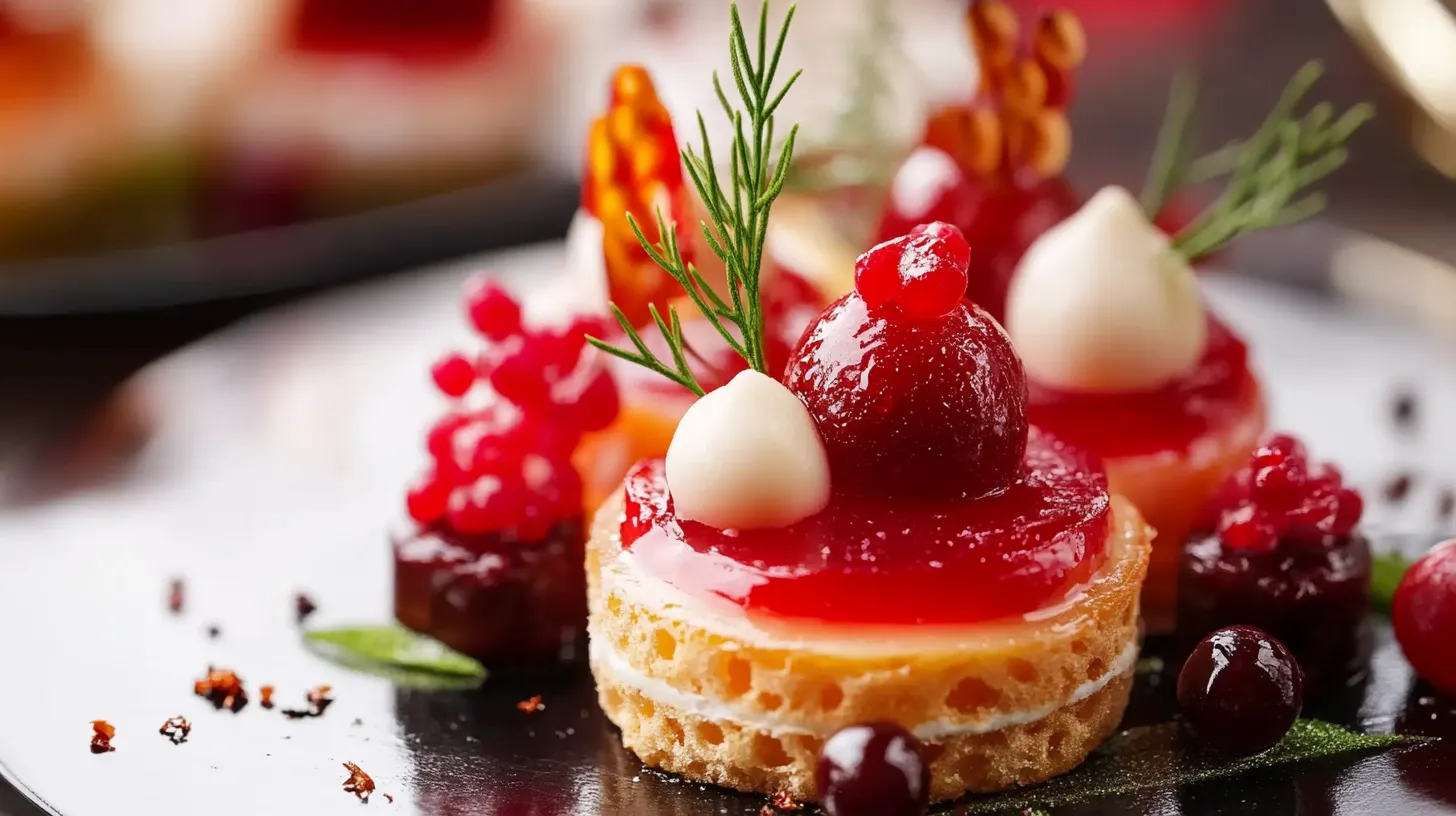 Une tartine de dessert avec des fruits rouges et des crustacés.