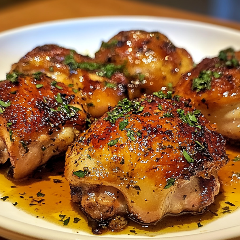 Une assiette de poulet grillé avec des herbes et des épices.