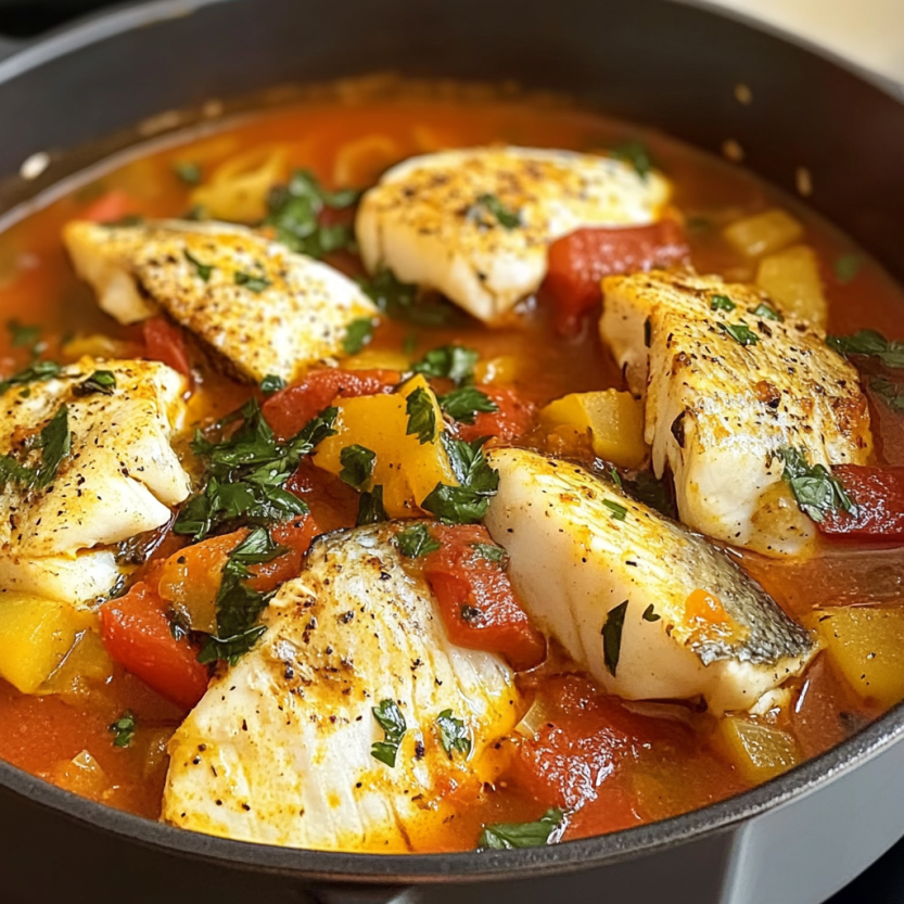 Une recette de bouillabaisse avec des poissons et des légumes.