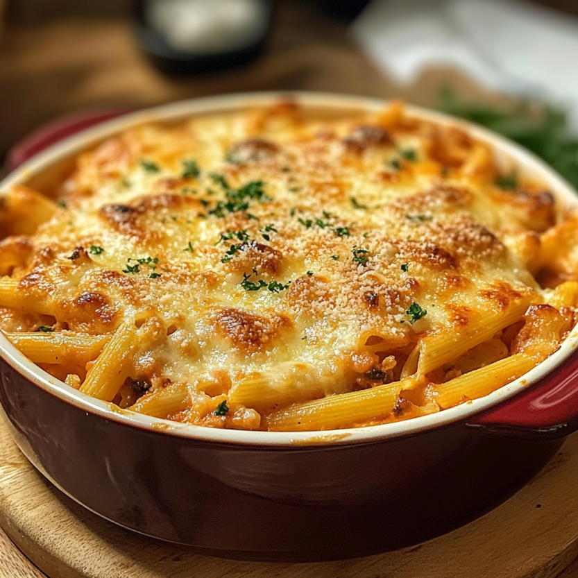 Un plat de macaroni au fromage, cuit et délicieux.