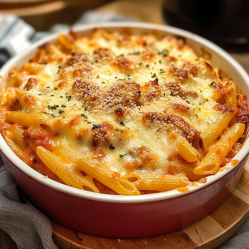 Une assiette de macaroni au fromage, cuit et délicieux.