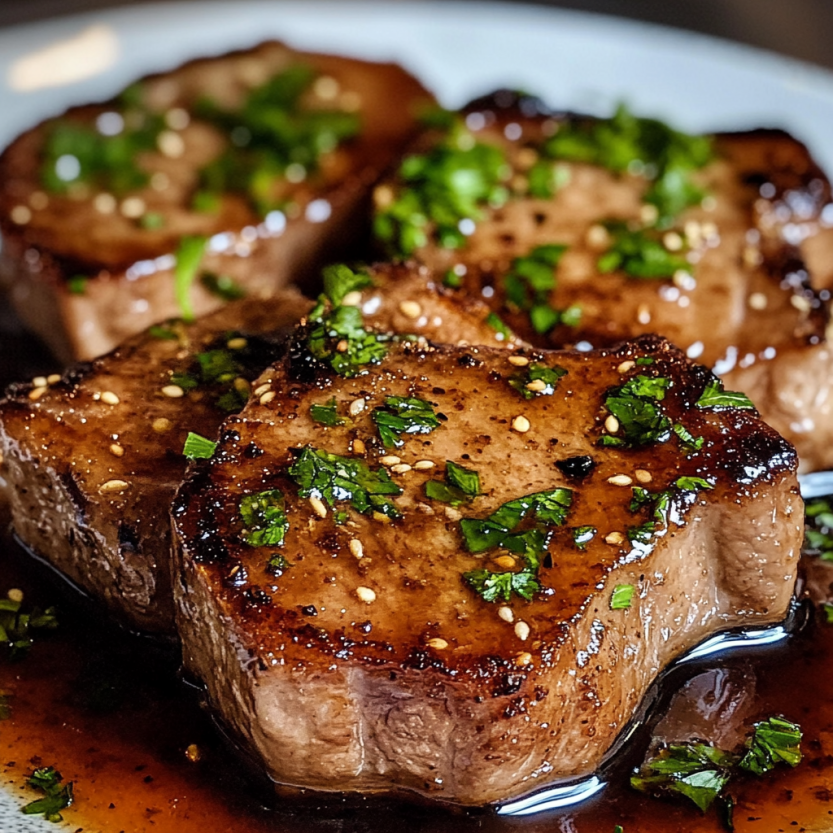 Des morceaux de viande de boeuf brun trempés dans un sauce épicée.
