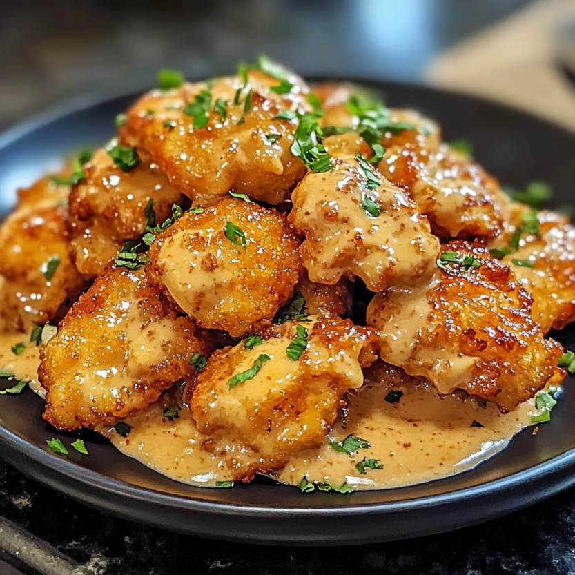 Une assiette de bang bang chicken.