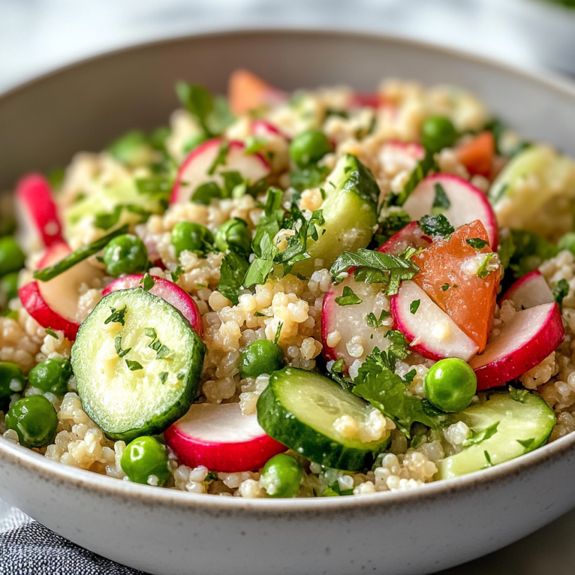 Une salade de quinoa avec des légumes d'hiver.