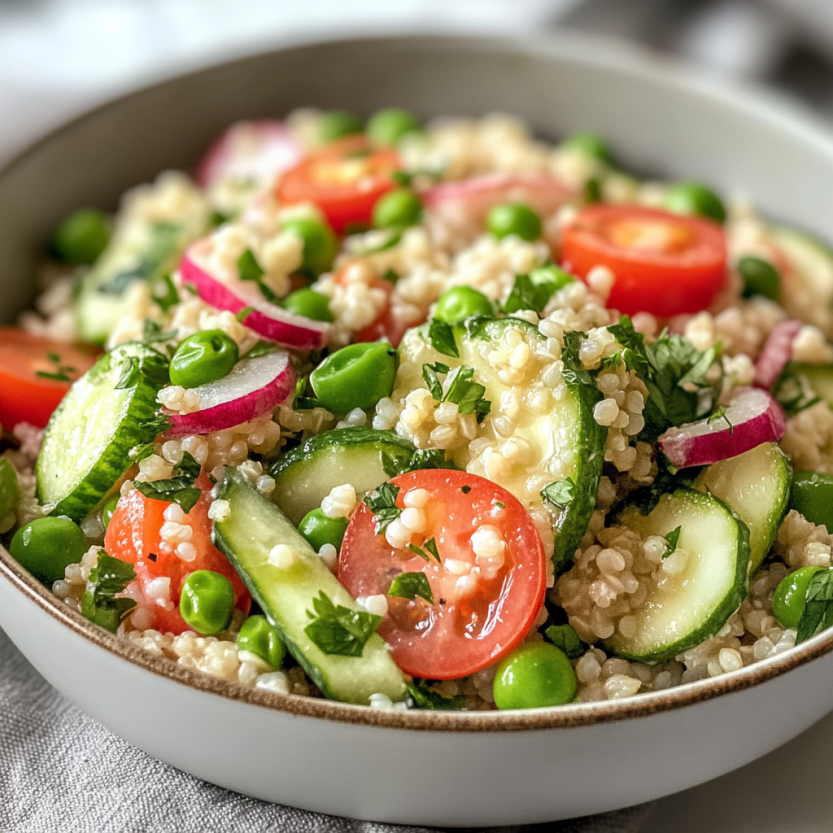 Une salade de quinoa avec des légumes d'hiver.