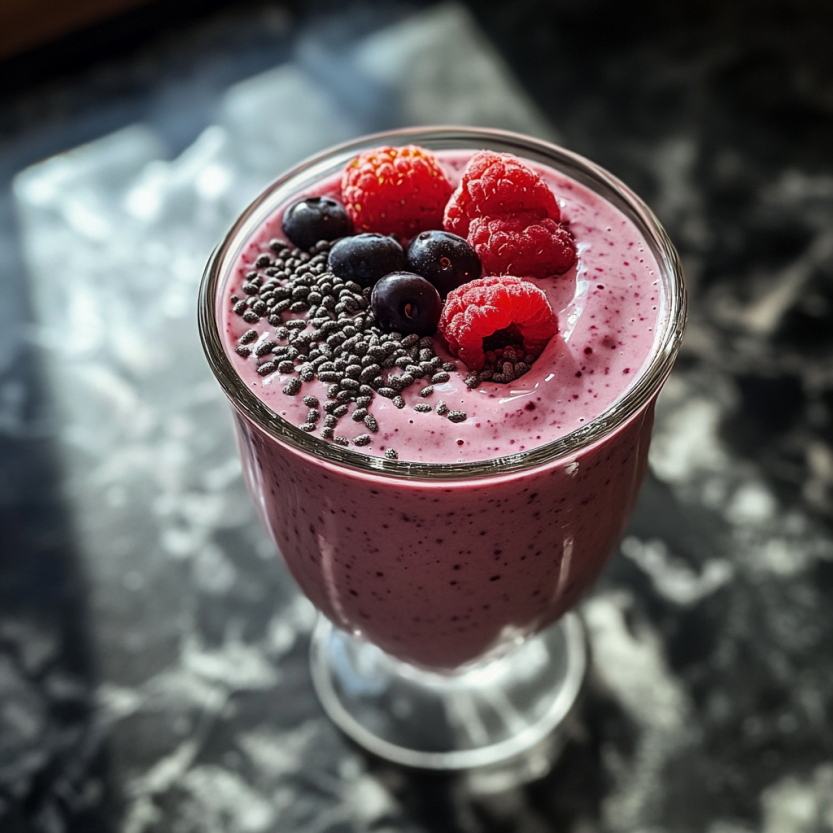 Un verre rempli de yogourt grec et de fraises.