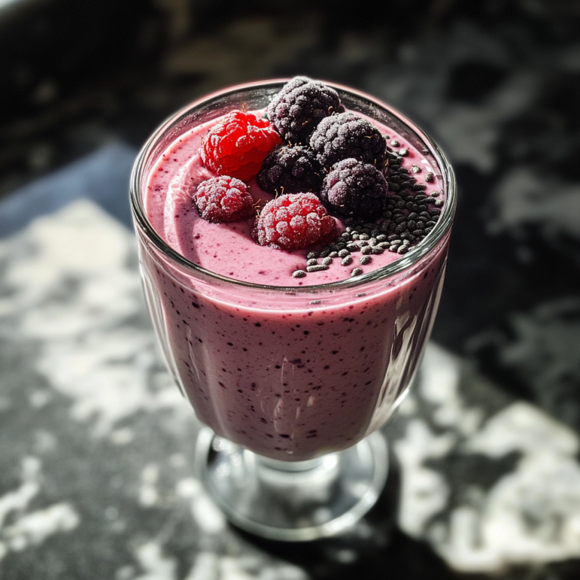 Un verre rempli de yogourt grec et de fraises.