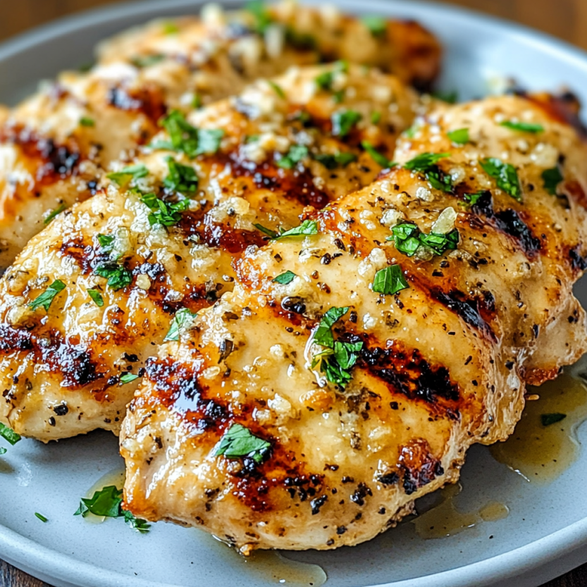 Chicken grillé avec herbes et parmesan.