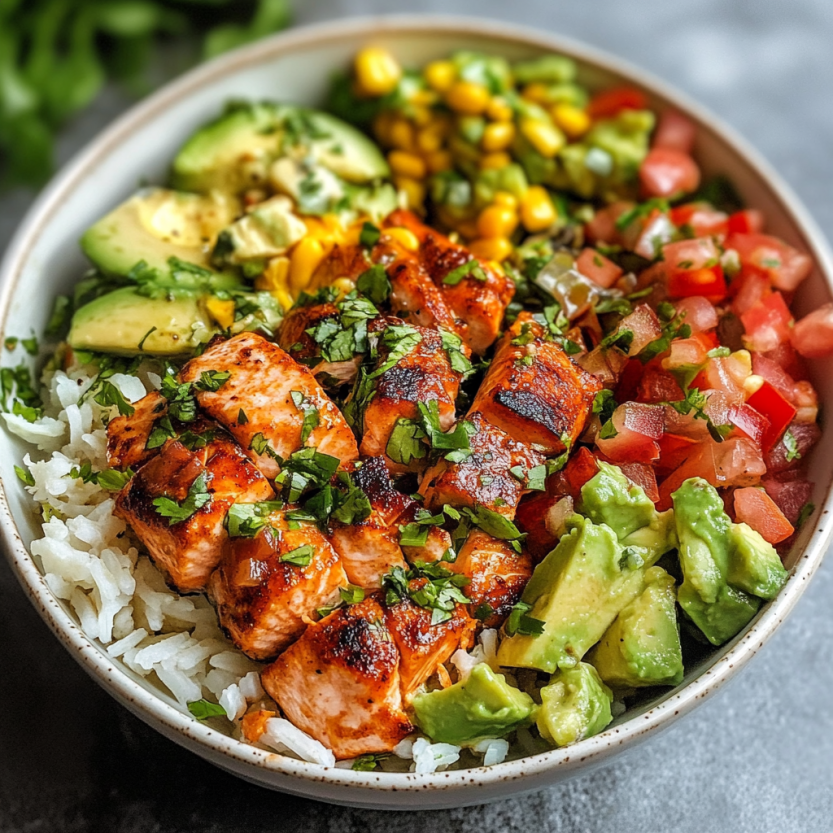 Salmon Burrito Bowl.