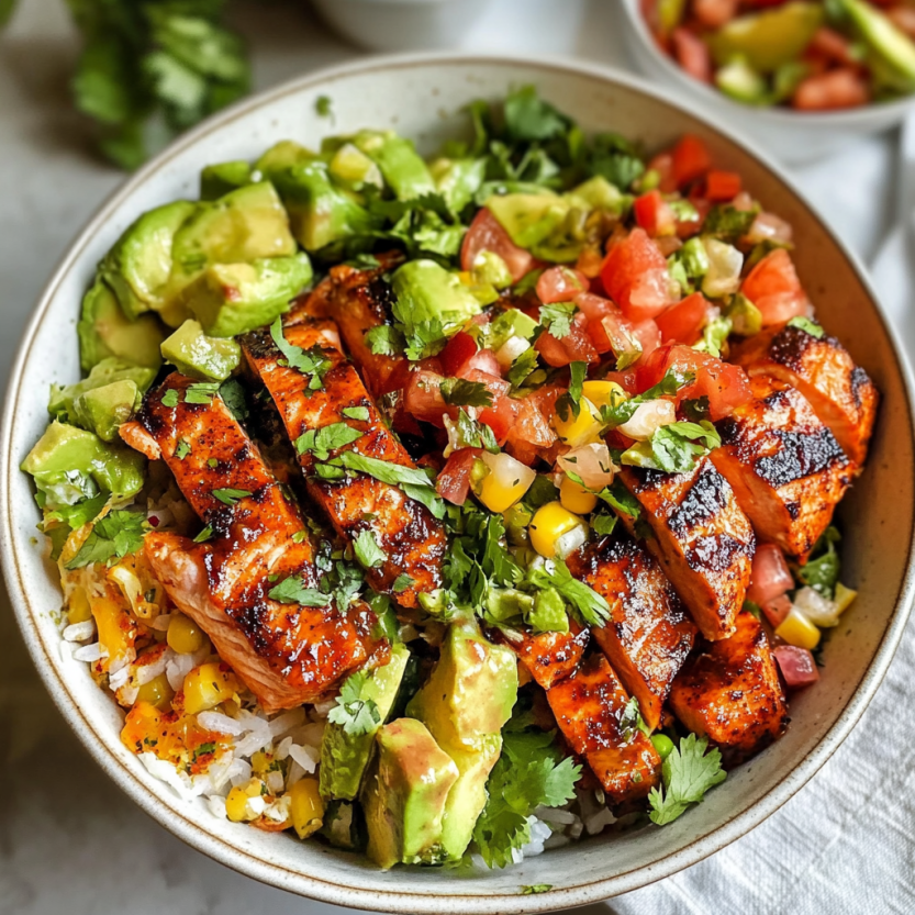 Salmon Burrito Bowl.