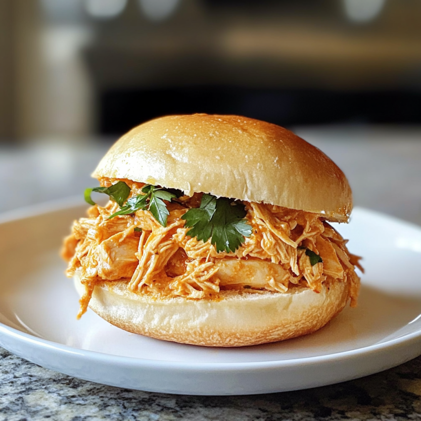 Une image d'un sandwich de poulet grillé avec des légumes verts et des épices.