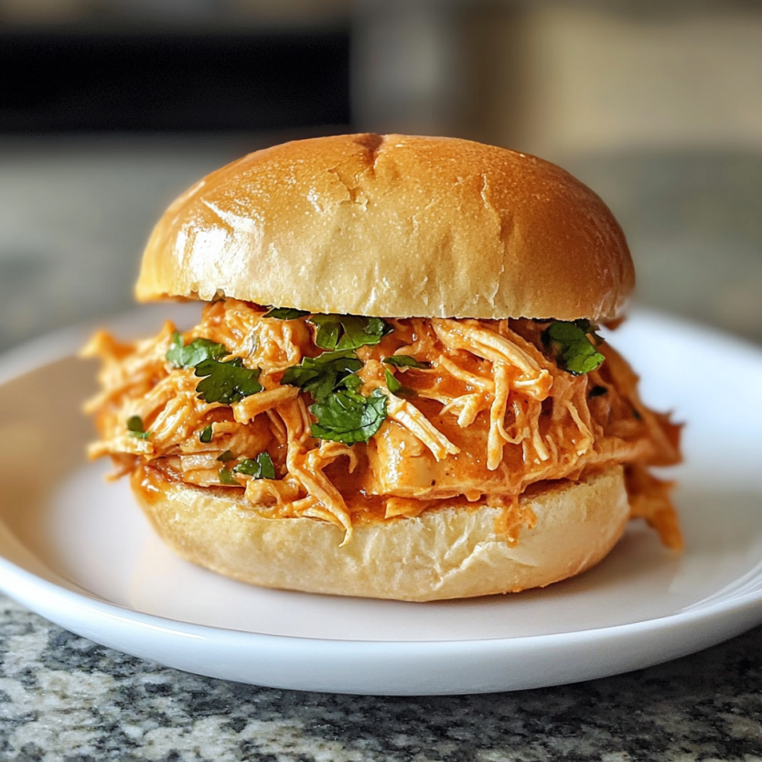 Une sandwich de poulet rôti sur un plateau.