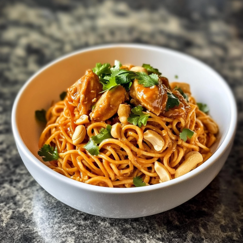 Une assiette de spaghetti à la sauce épicée.
