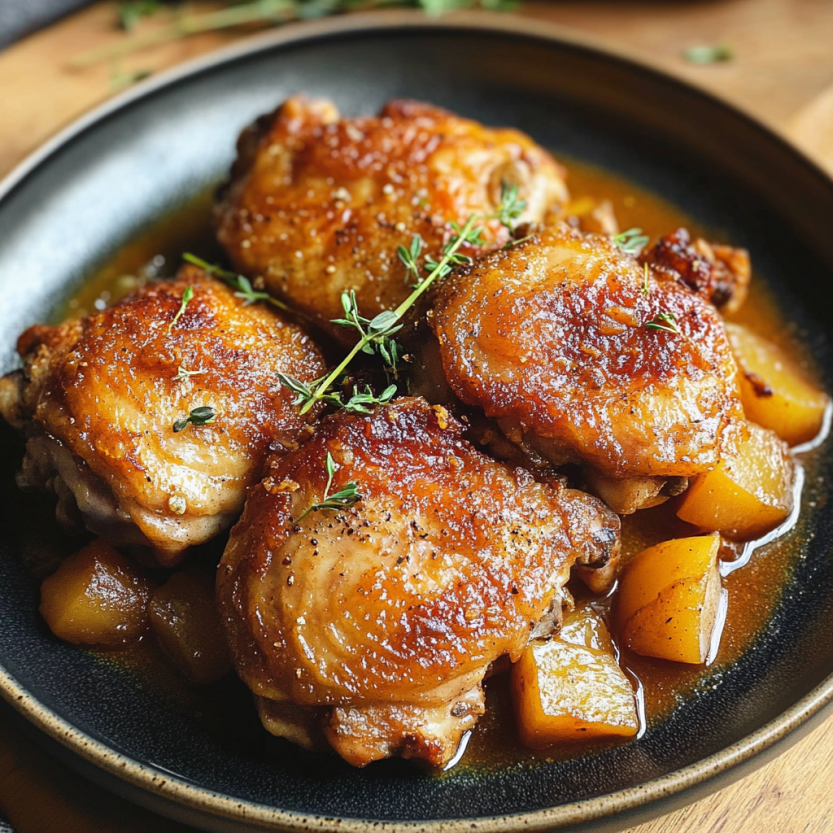 Des chicken grillés avec des herbes et des légumes.