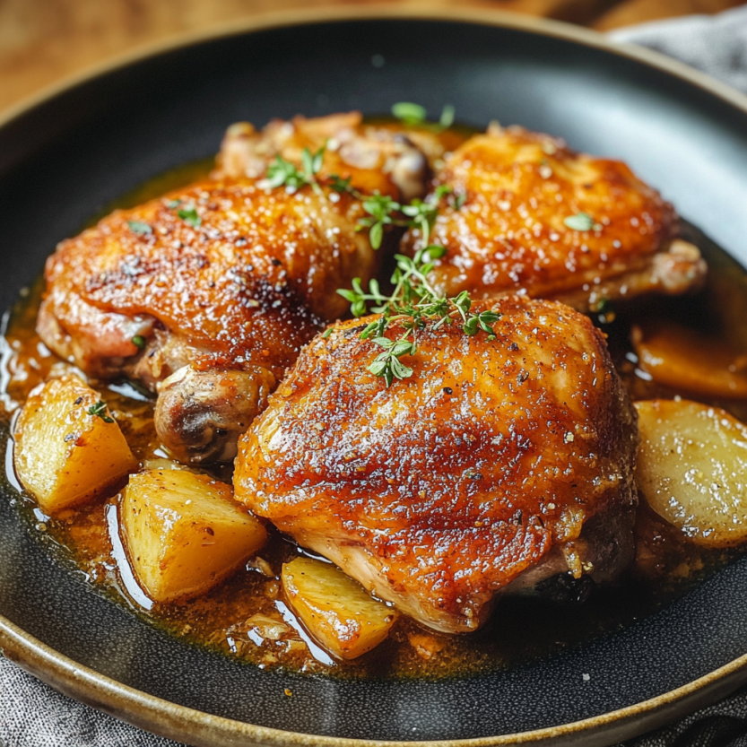 Des poulets grillés avec des herbes et des légumes, servis dans un bol.