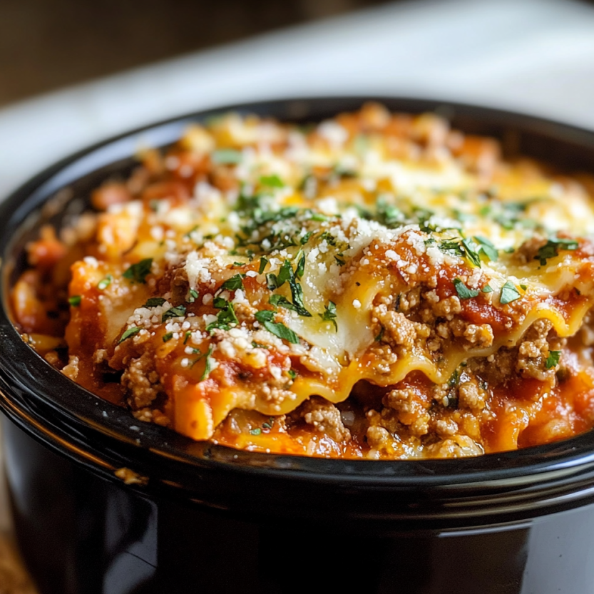 Une assiette de lasagna chaude et satisfaisante dans un bol noir.