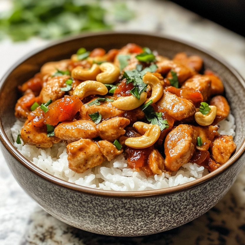Un bol de riz avec des noix et des légumes verts.
