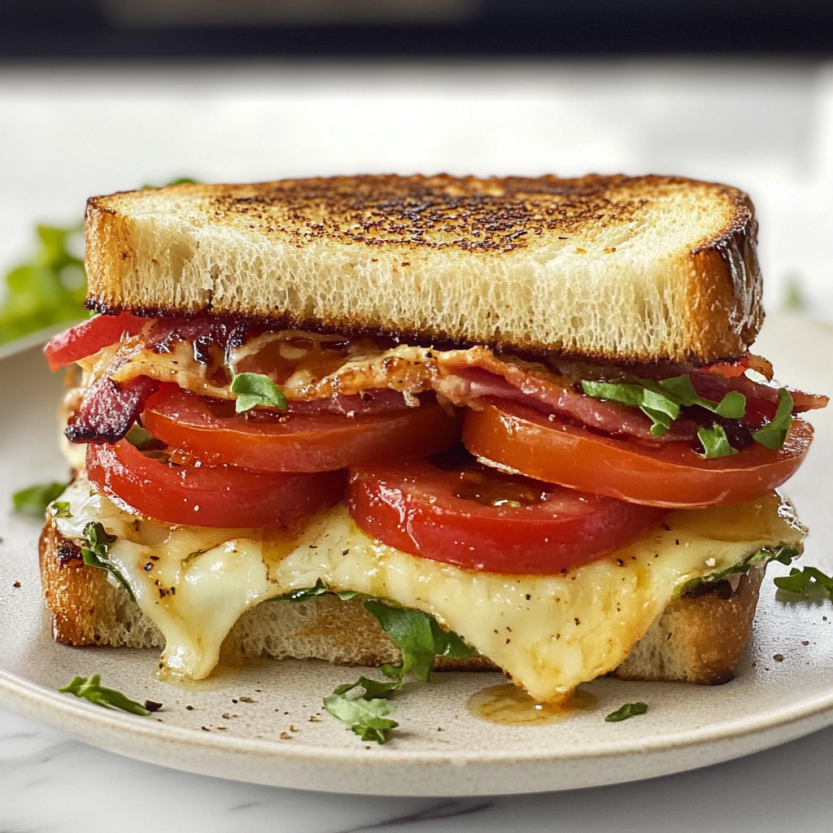 Une image d'un sandwich BLT sur un plateau.