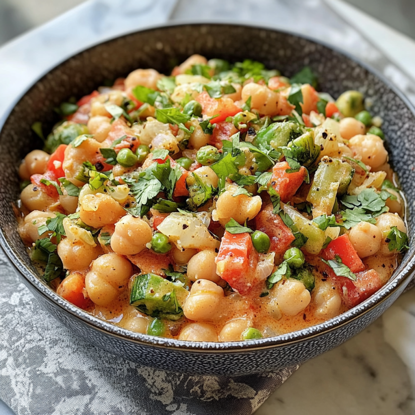 Un bol de légumes et de graines de chickpea.