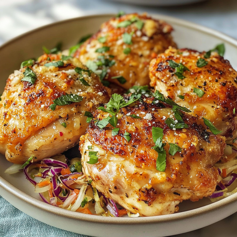 Des chicken thighs grillés avec des herbes et du Parmesan-Ranch.