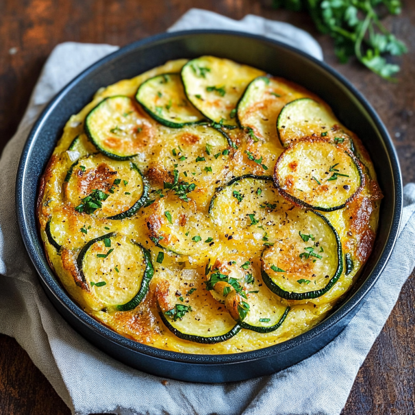 Une mini tortilla espagnole avec des courgettes.