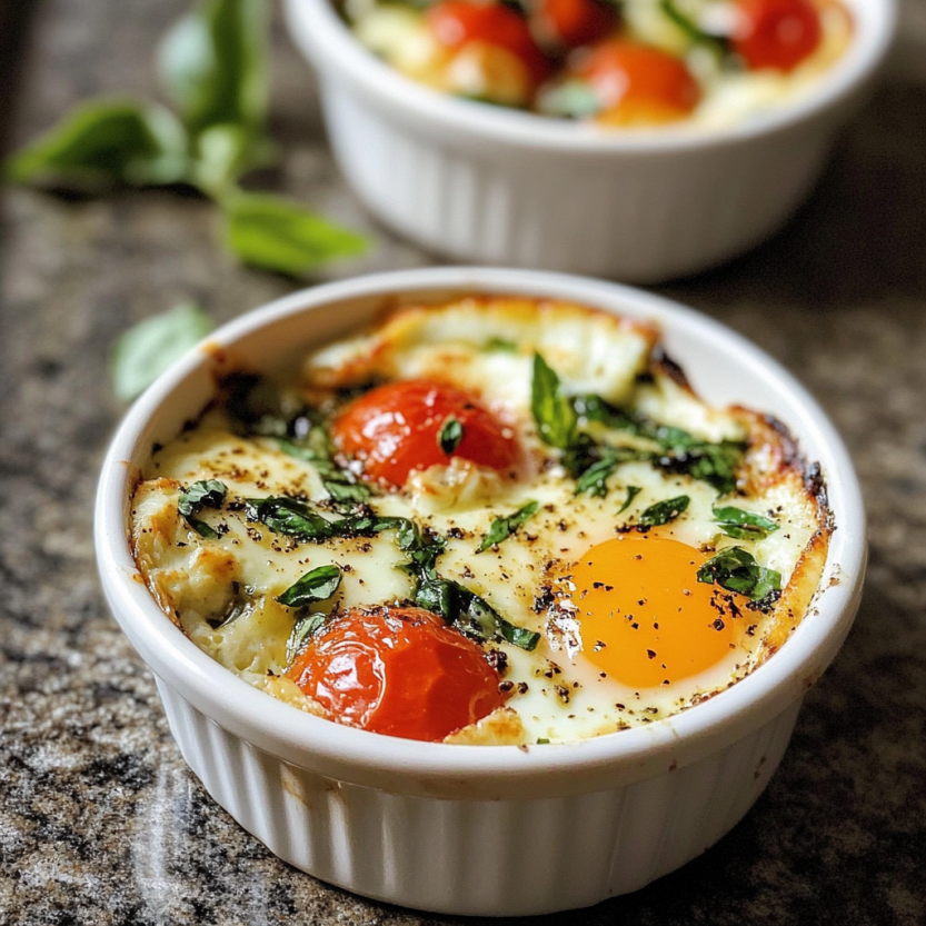 Caprese Baked Egg Cups.
