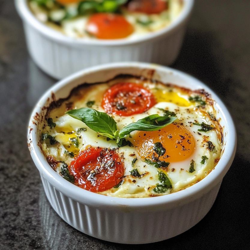 Caprese Baked Egg Cups.