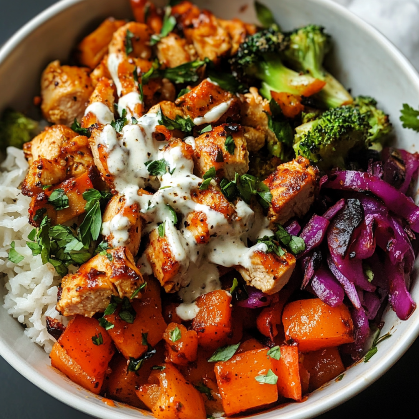 Une assiette de nourriture contenant des légumes et des viandes grillées.