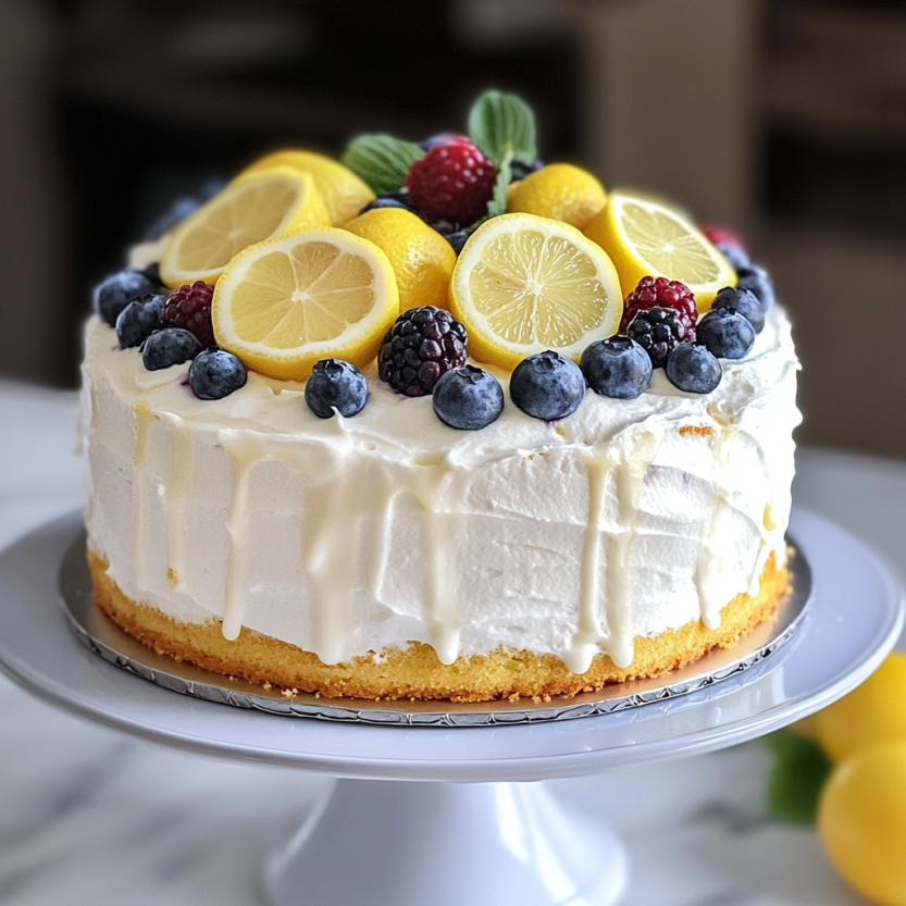 Une tarte aux myrtilles et citron.