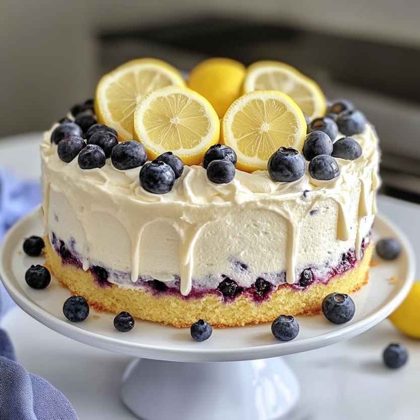 Une tarte aux myrtilles et citron.