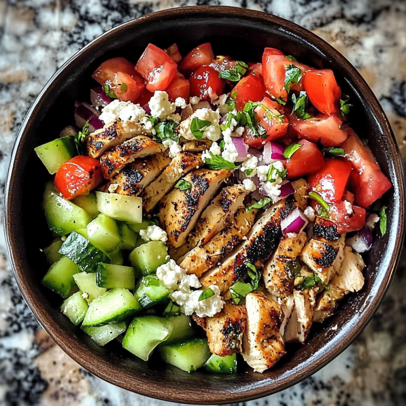 Une assiette de nourriture contenant des légumes et des viandes grillées.