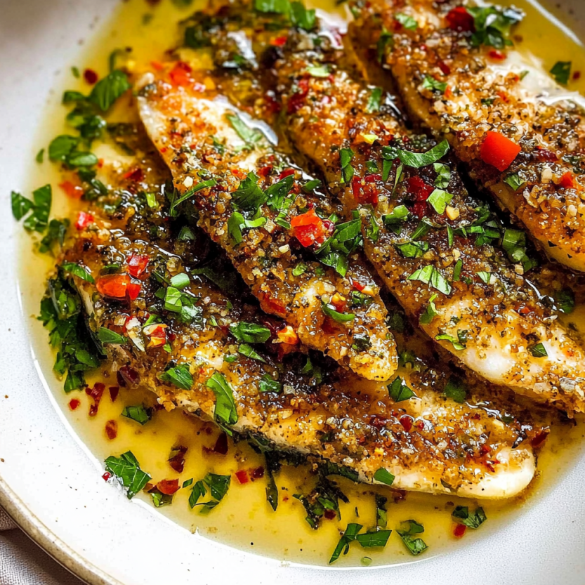 Plate of Italian crusted sardines.