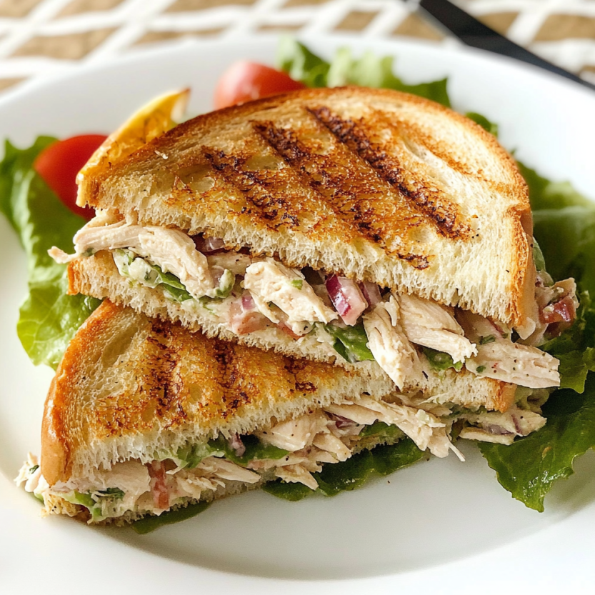 Une salade de poulet grillé avec du fromage et des légumes.
