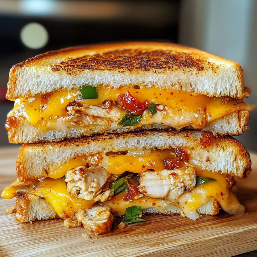 Un sandwich à la viande grillée avec du fromage et des légumes.