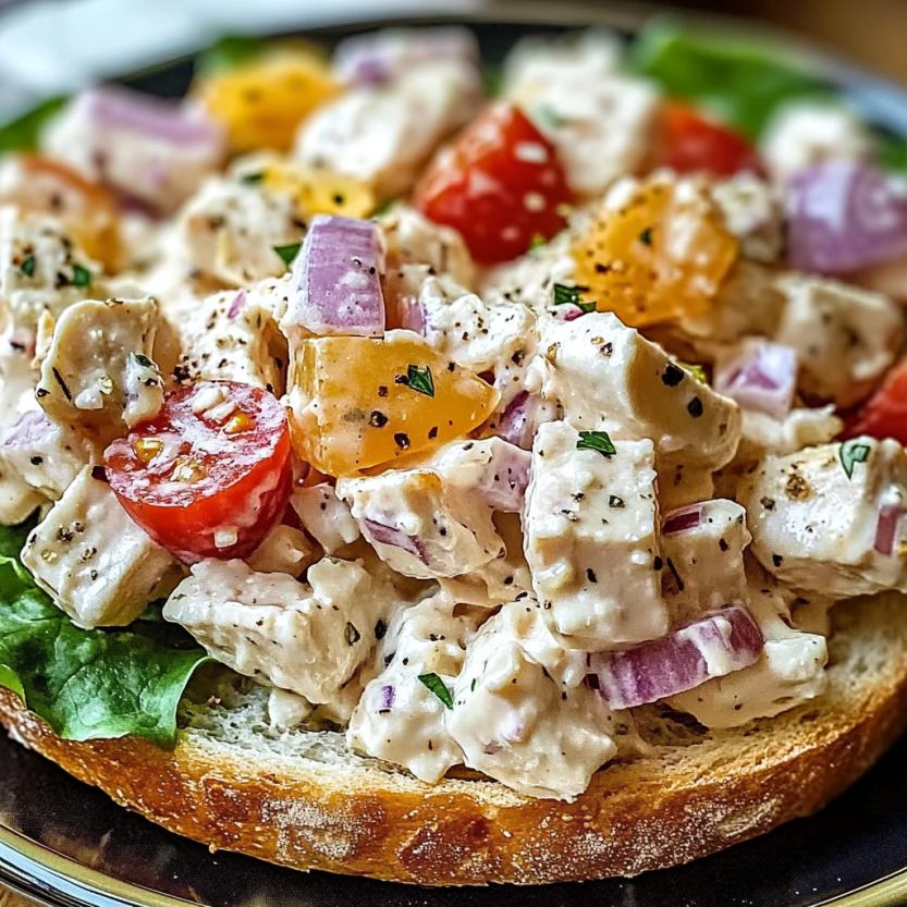 Une salade de poulet sur un grinder italien.