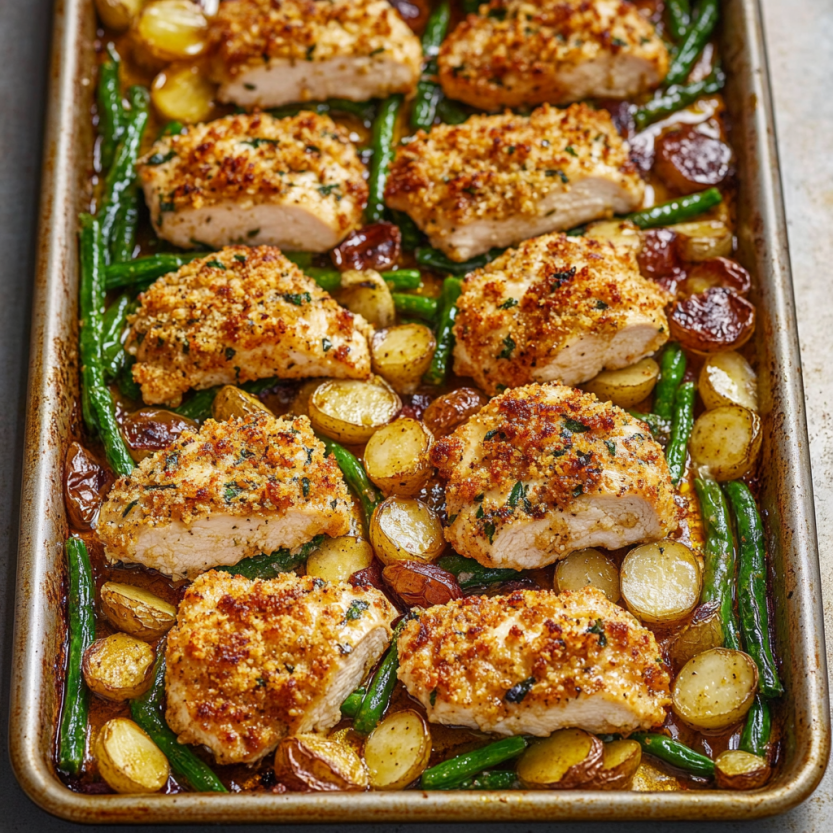 Une assiette de diner de poulet parmesan crusté.