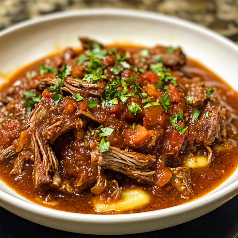 Une assiette de Short Rib Ragu.