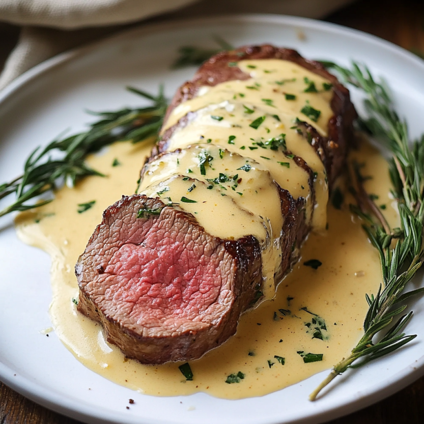 Une viande de boeuf grillée avec une sauce facile à préparer.