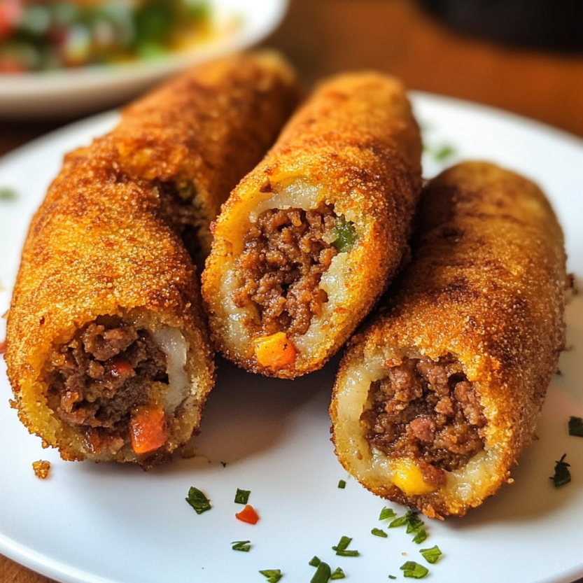 Une assiette de croquettes de viande portugaises.