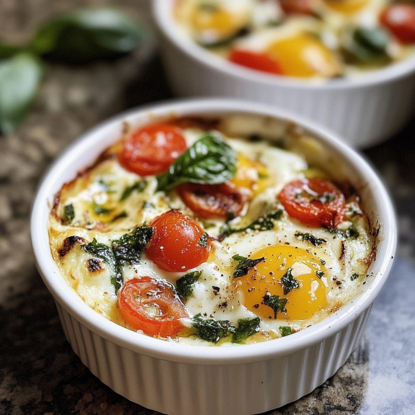 Caprese Baked Egg Cups.