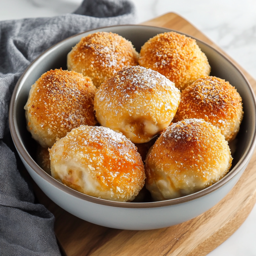 Une assiette contenant des choux farcis de fromage.