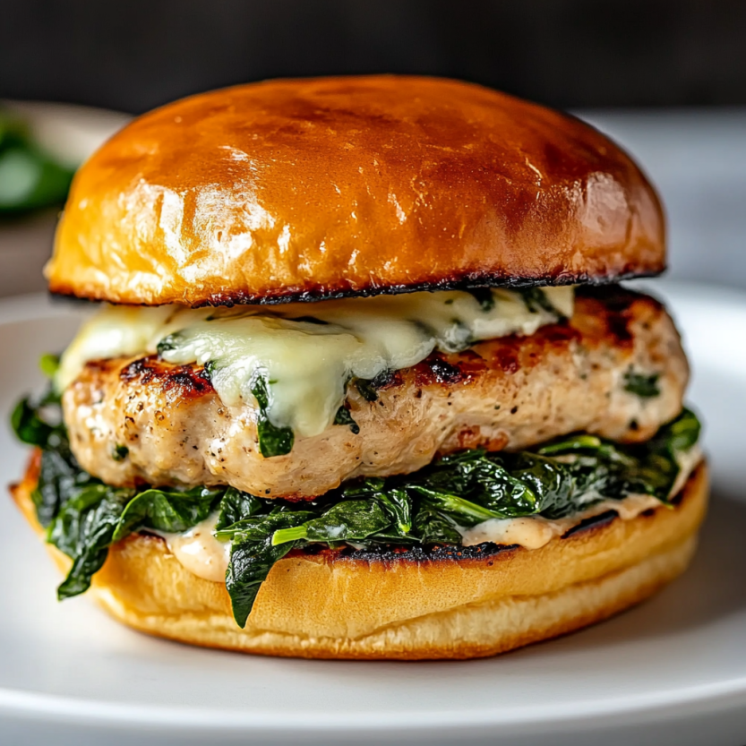 Un sandwich de poulet avec des légumes verts.