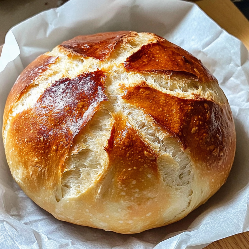 A loaf of bread on a table.