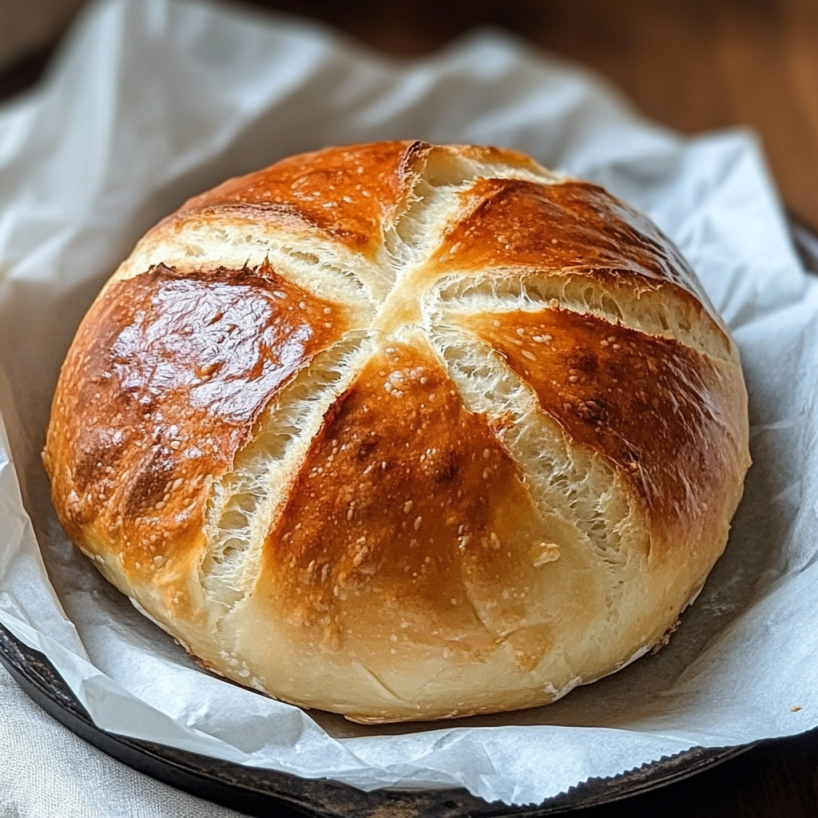 A loaf of bread on a table.