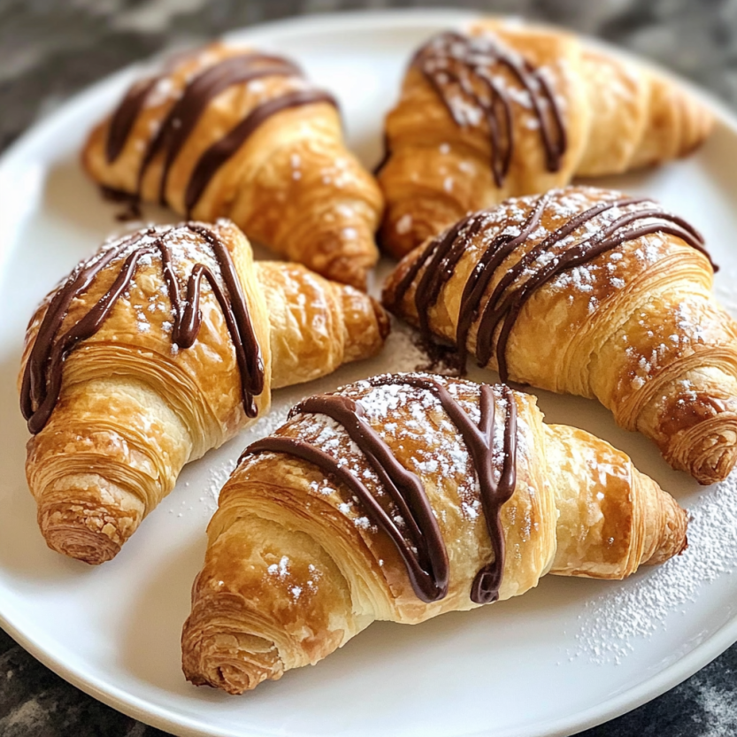 Nutella Crescent Rolls on a plate.