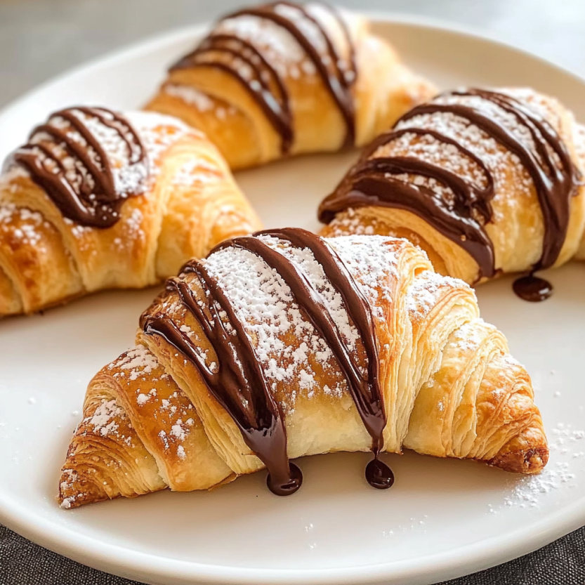 Nutella Crescent Rolls on a plate.