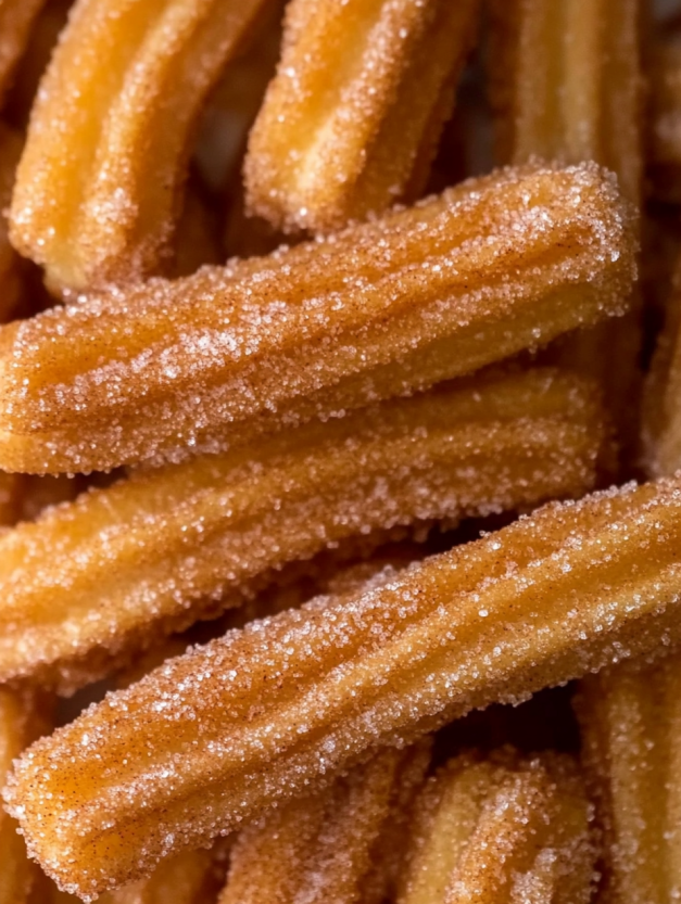 A close up of mini churros.