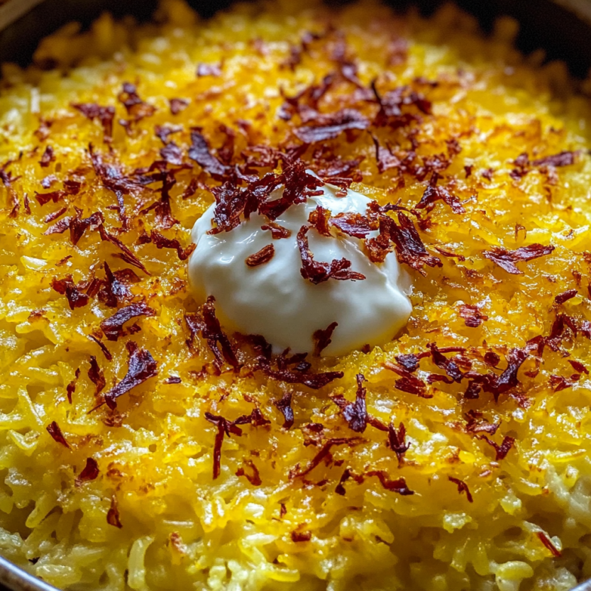 A dish of saffron and yogurt.