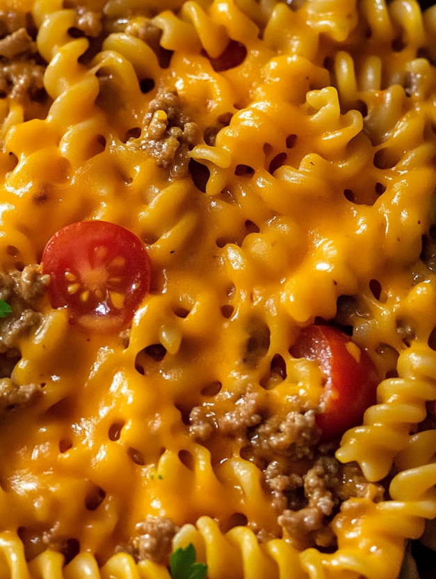 A close up of a delicious pasta dish.
