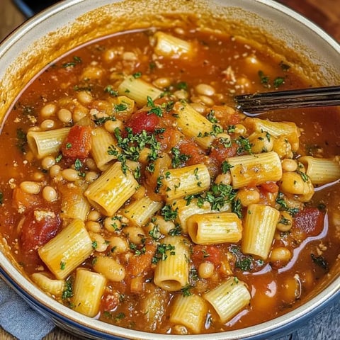 Une soupe italienne à base de haricots et de macaronis.